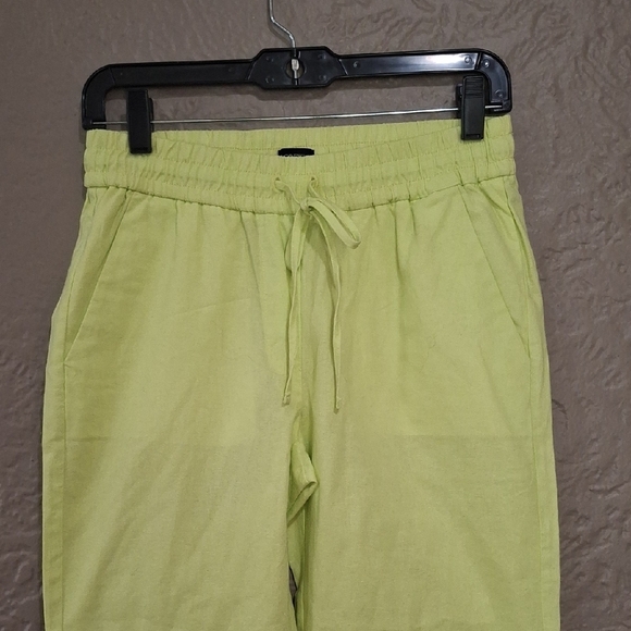 J. Crew Green Lime Sweatpants Tapered Ankle-Length - Picture 2 of 9
